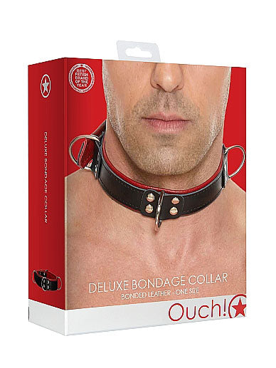 Deluxe Bondage Collar - One Size Red
