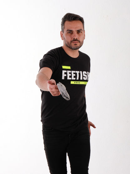 FEETISH Black T-Shirt with BDSM Hanky Code details