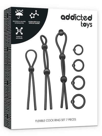 Addicted Toys - Flexible Silicone Cock Ring Set 7 Pieces