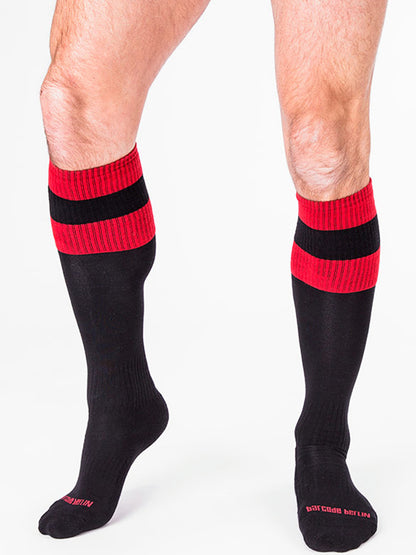 Barcode Football Socks Red