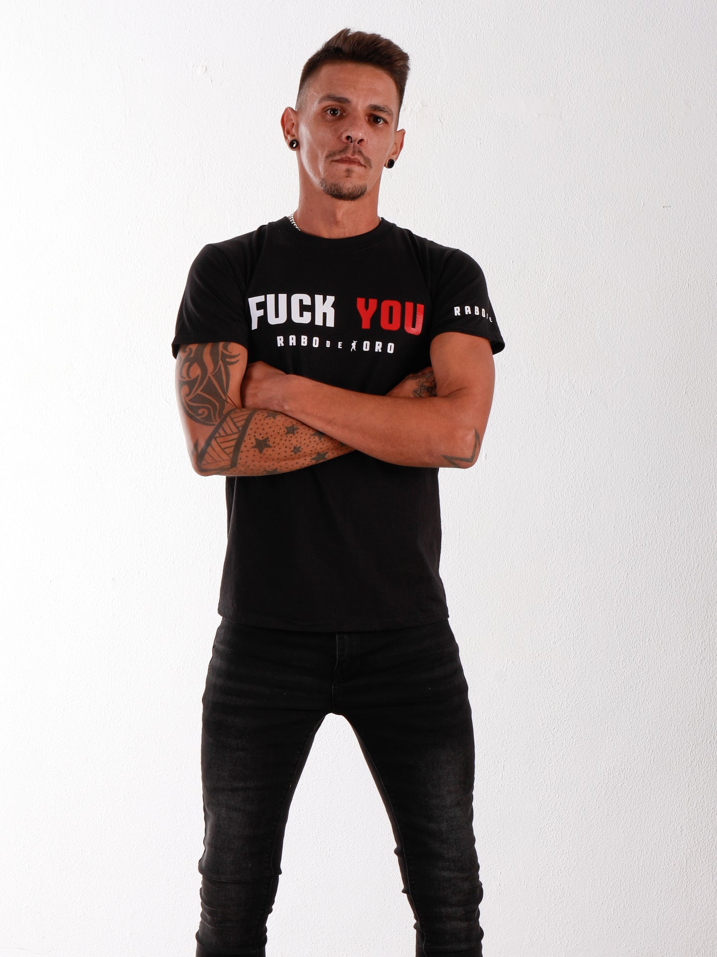 FUCK YOU/ME Double Sided Black T-Shirt with White & Red details