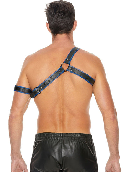 PU Leather Gladiator Harness - One Size - Blue