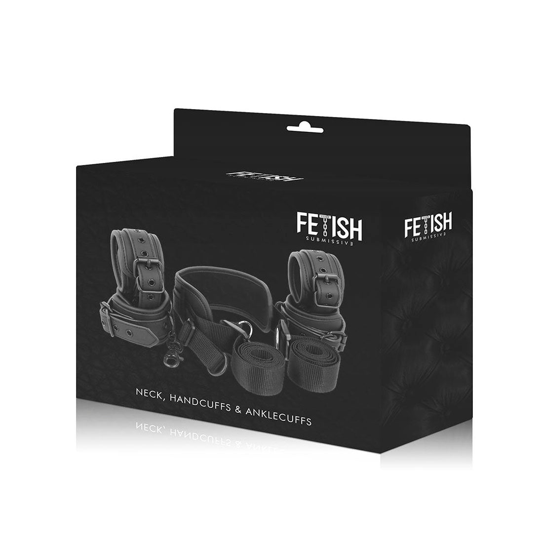 Fetish Submissive Neck to Leg Set with 4 Cuffs