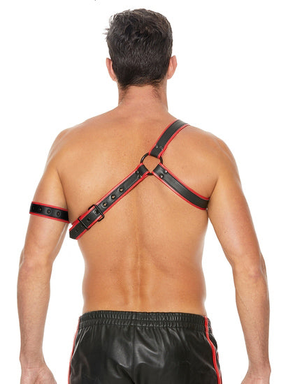 PU Lether Gladiator Harness - One Size - Red