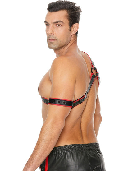 PU Lether Gladiator Harness - One Size - Red