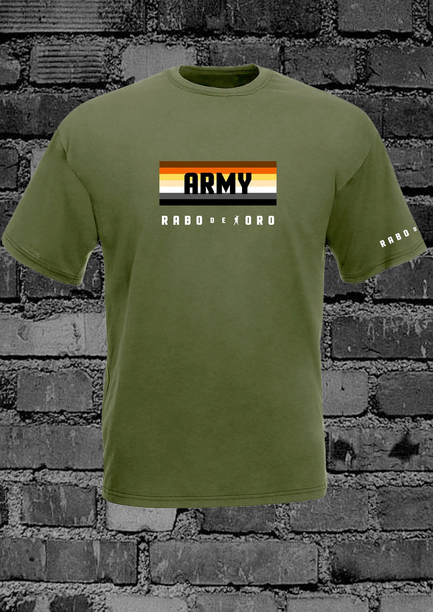 ARMY BEAR Olive T-Shirt with Bear Pride Flag detail