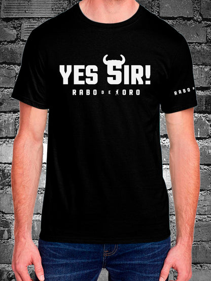 RaboDeToro - YES SIR Camiseta negra con detalle de cuernos de toro