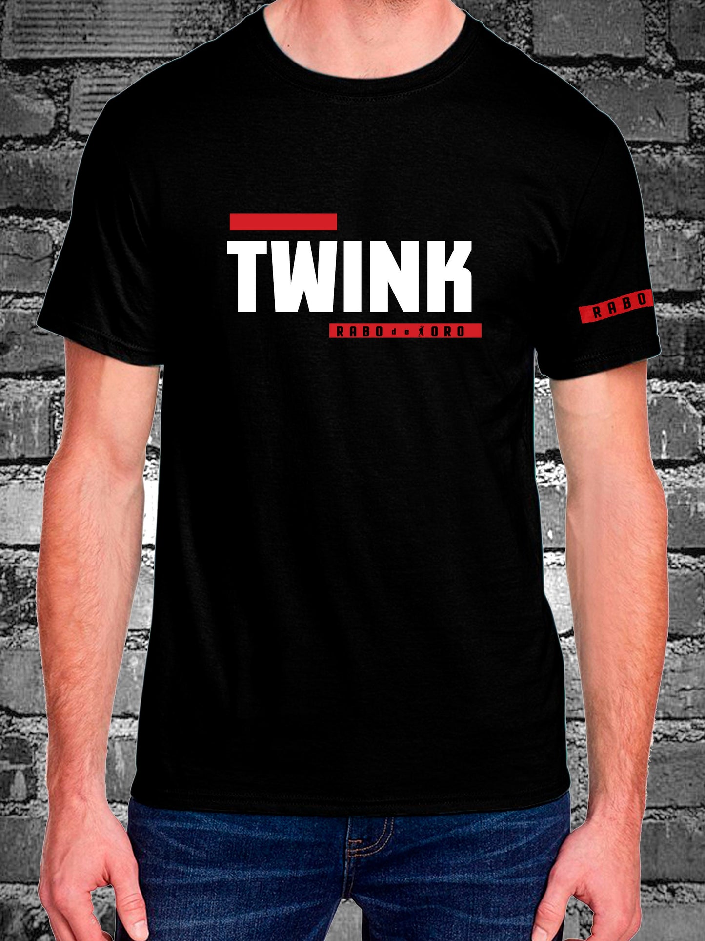 TWINK Camiseta negra con detalles BDSM Hanky ​​Code