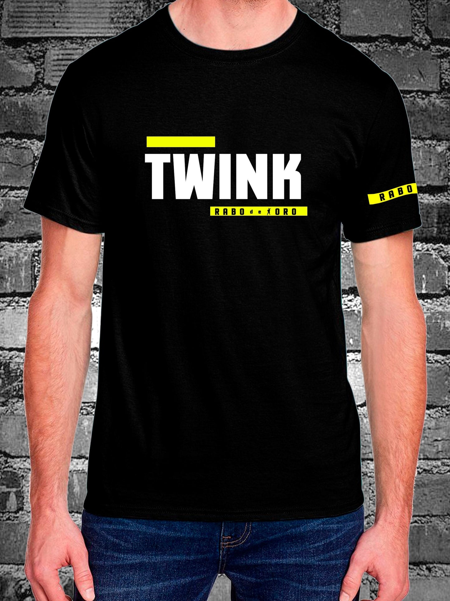 TWINK Camiseta negra con detalles BDSM Hanky ​​Code