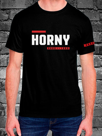 HORNY Black T-Shirt with BDSM Hanky Code details