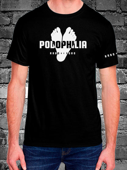 PODOPHILIA Black T-Shirt with Feet design