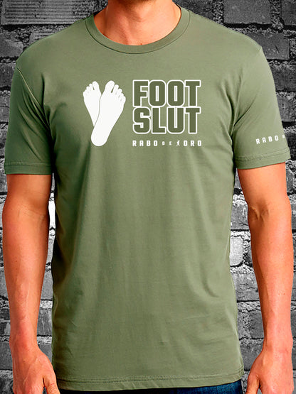 FOOT SLUT Schwarzes T-Shirt mit Fuß-Design
