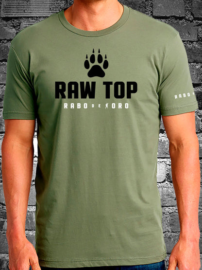 RAW TOP Olive T-Shirt with Wolf Paw detail