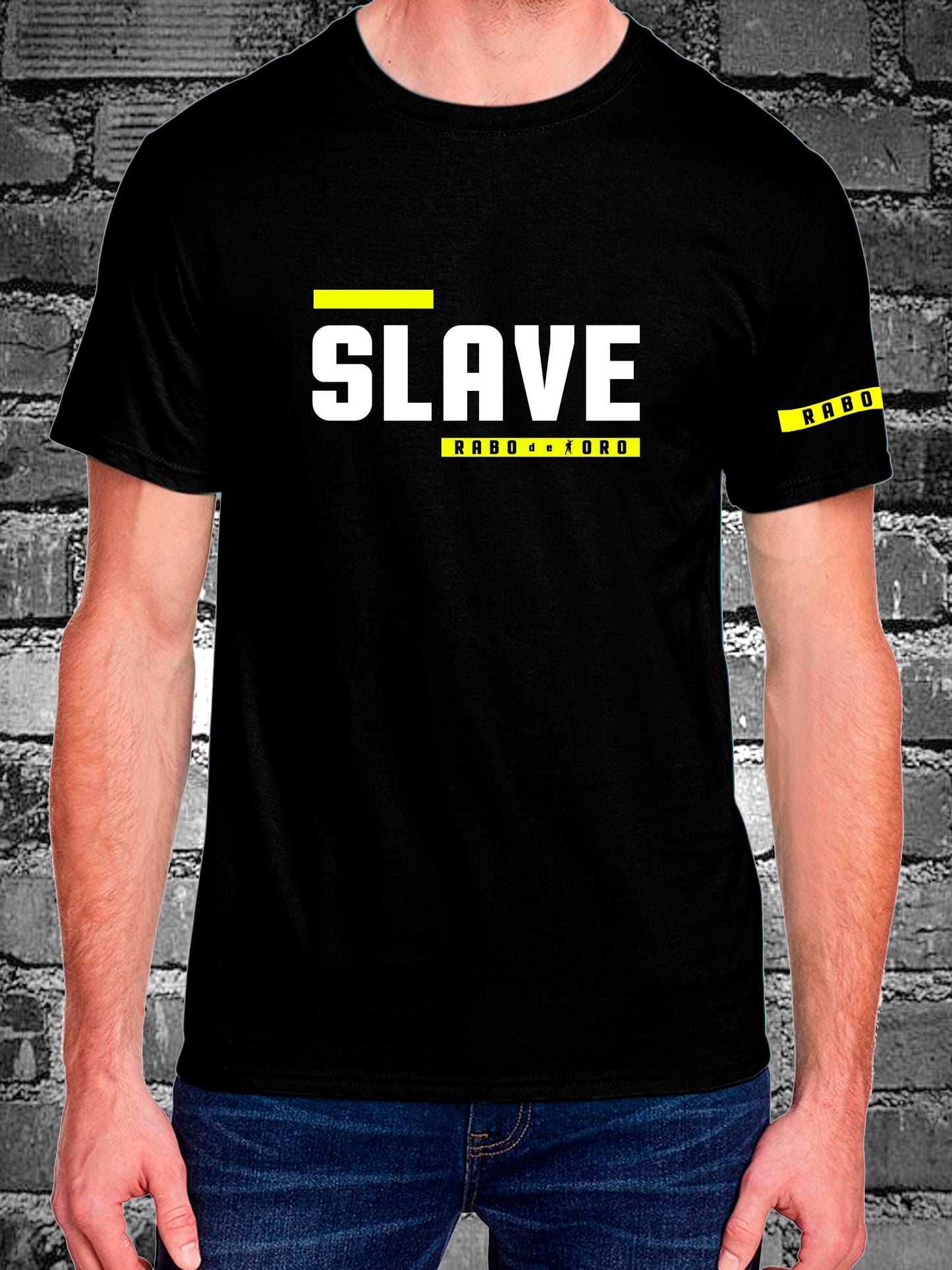 SLAVE Black T-Shirt with BDSM Hanky Code details