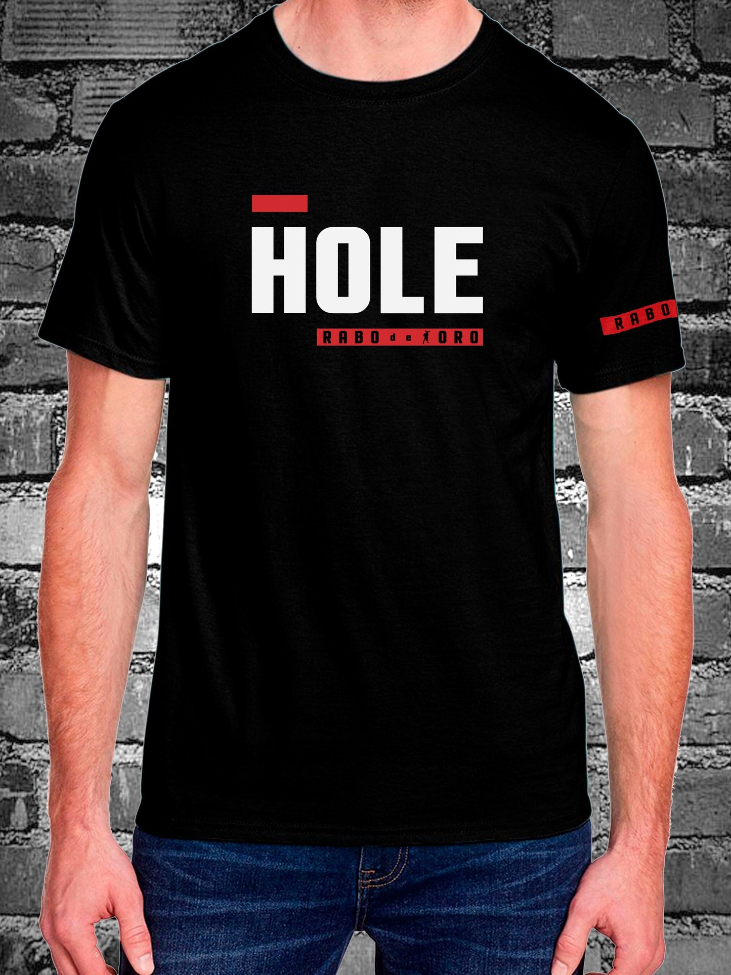 Camiseta negra HOLE con detalles BDSM Hanky ​​Code