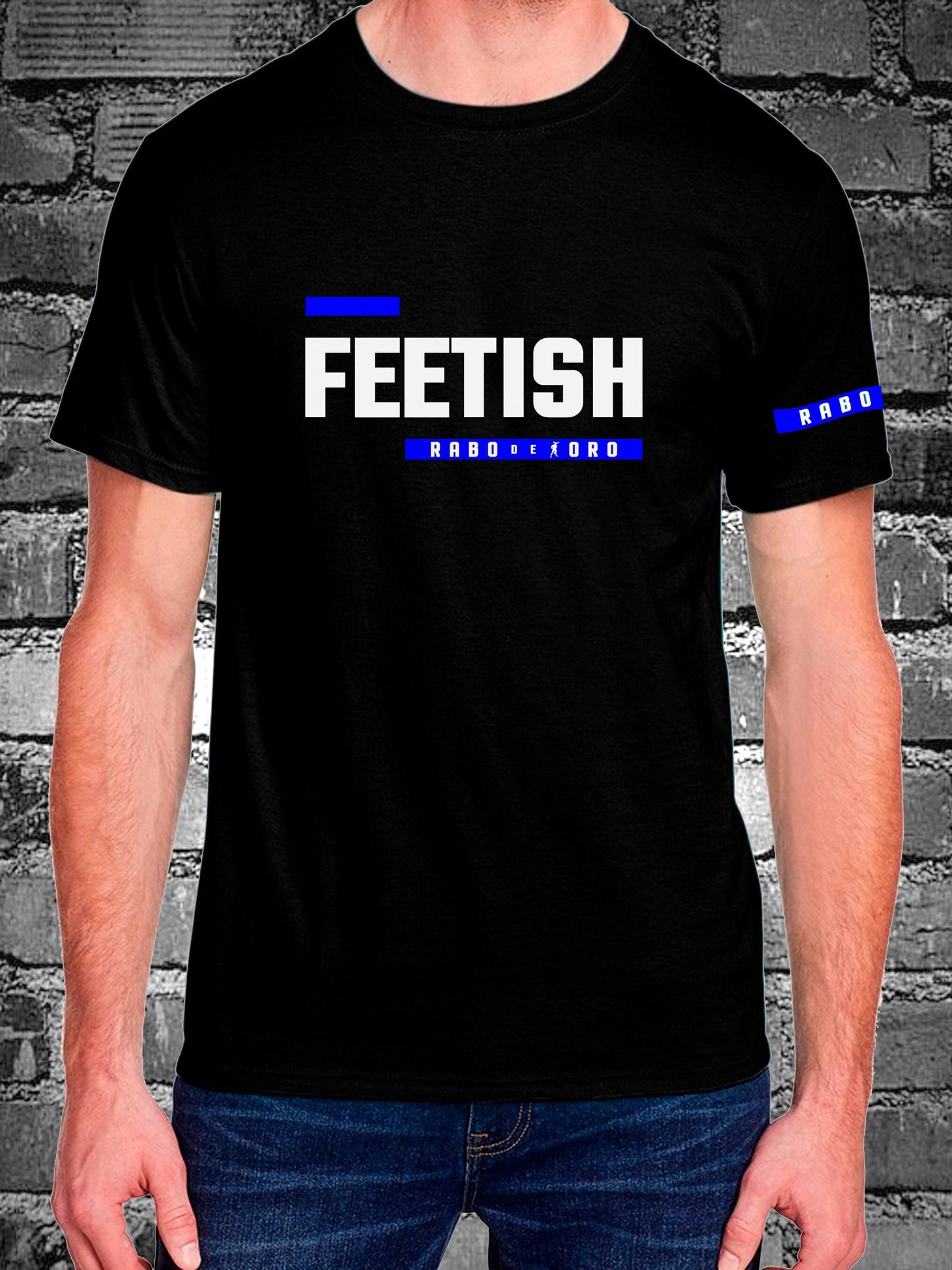 FEETISH Black T-Shirt with BDSM Hanky Code details