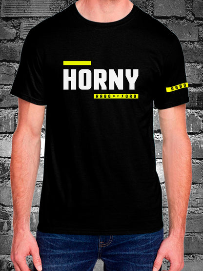 HORNY Black T-Shirt with BDSM Hanky Code details