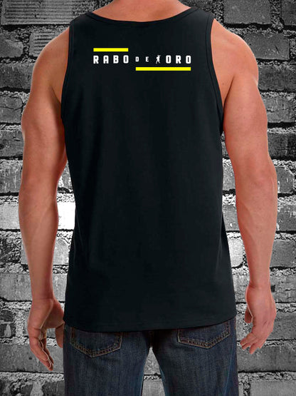 HANKY CODES Right / Gay Fetish Black Tank Top with Fake Pocket design on RIGHT side