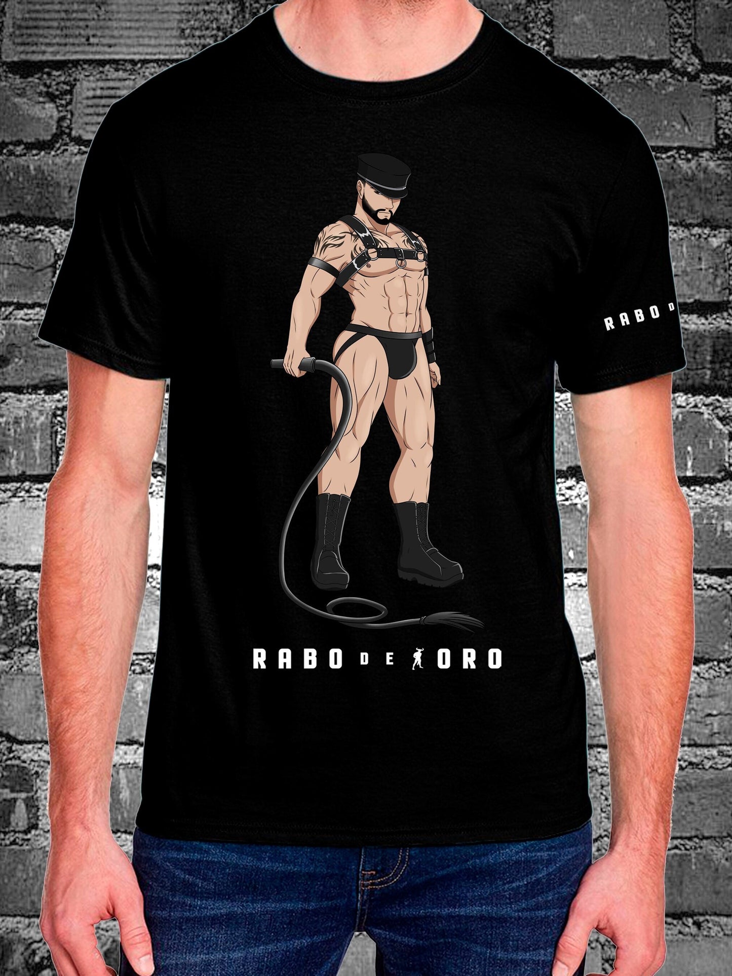 The Dom Black T-Shirt with Master cartoon detail