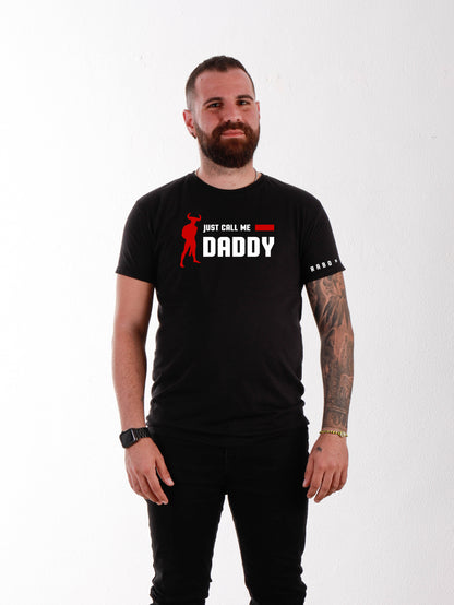 JUST CALL ME DADDY - Black T-Shirt with Horny Minotaur detail