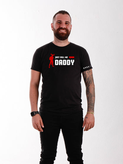 JUST CALL ME DADDY - Black T-Shirt with Horny Minotaur detail