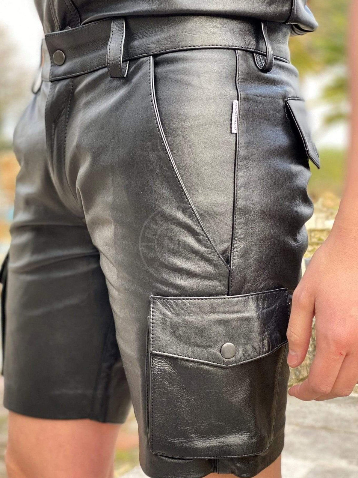 Mr. Riegillio - Black Leather Cargo Short