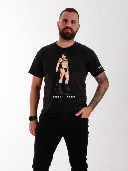 The Dom Black T-Shirt with Master cartoon detail