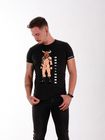 Rabo de toro – MINOTAUR Schwarzes T-Shirt mit RDT-Logo