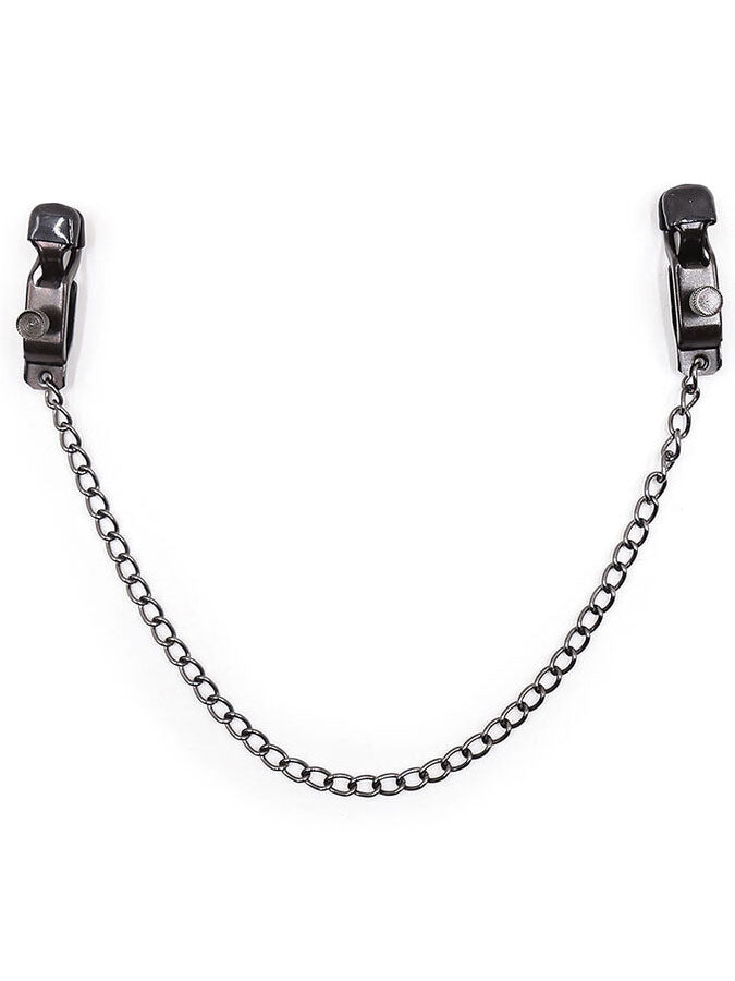 Ohmama Metal Nipple Clamps and Chain - Black