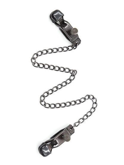Ohmama Metal Nipple Clamps and Chain - Black