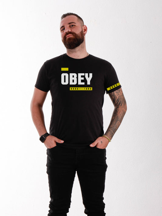 OBEY Black T-Shirt with BDSM Hanky Code details