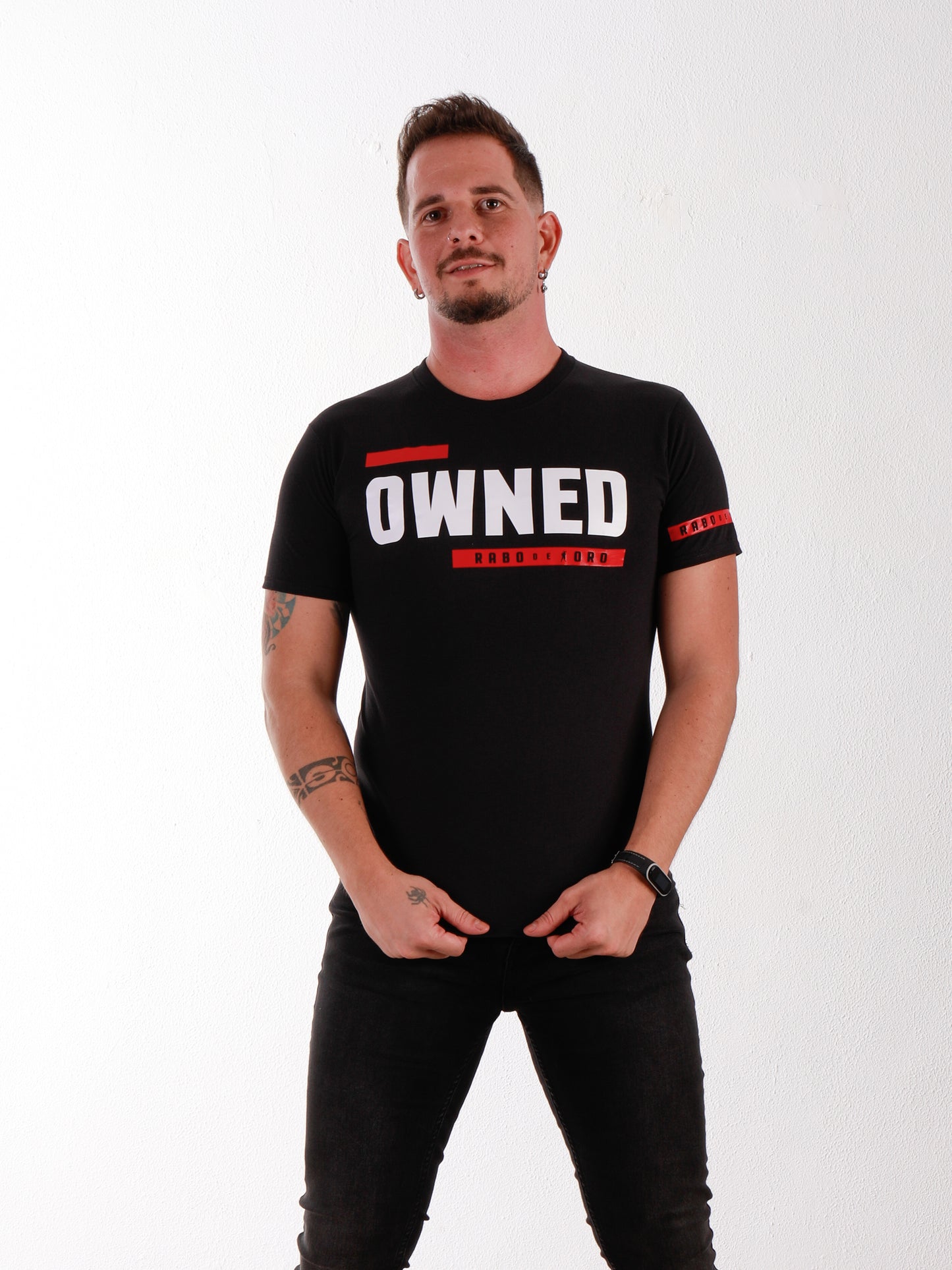 OWNED Black T-Shirt with BDSM Hanky Code details