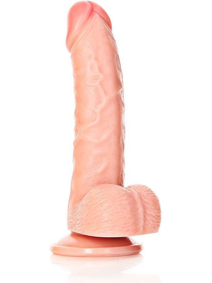 RealRock - Curved Realistic Dildo with Balls and Suction Cup Flesh 6" / 15,5 cm
