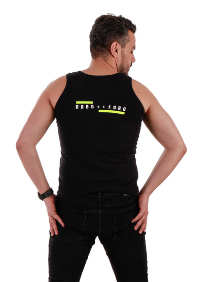 HANKY CODES Right / Gay Fetish Black Tank Top with Fake Pocket design on RIGHT side
