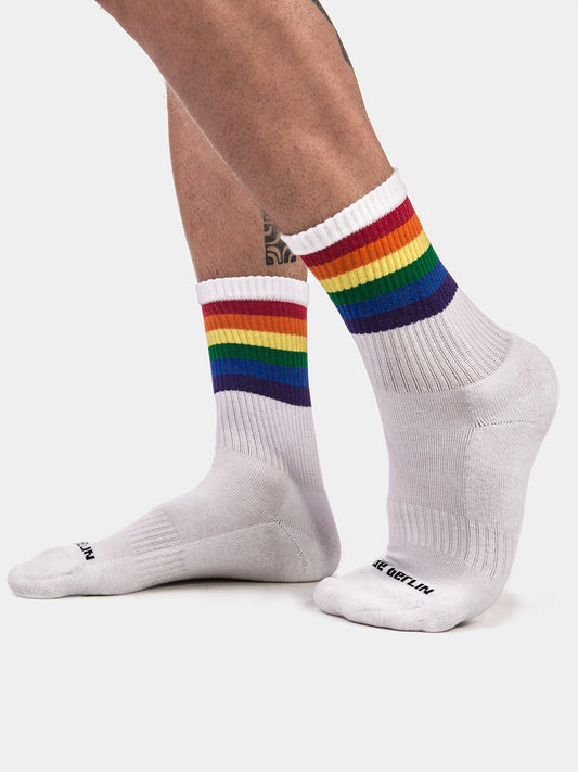 Barcode Pride HALF Socks White