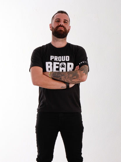 PROUD BEAR Black T-Shirt with Bear Paw detail