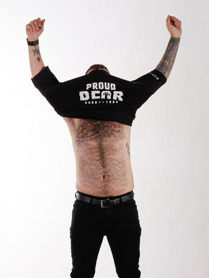 PROUD BEAR Black T-Shirt with Bear Paw detail