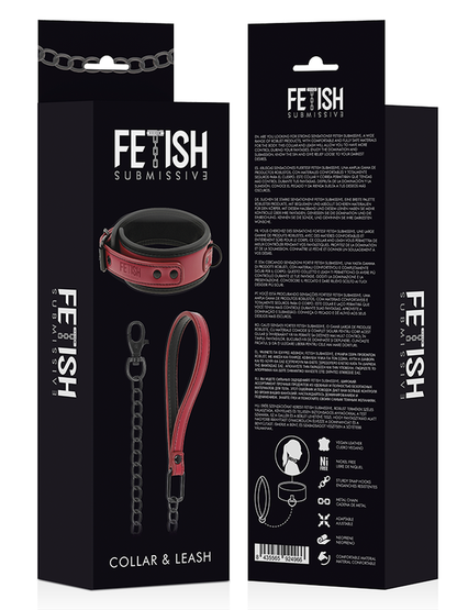 Fetish Submissive Dark Room Collar with Leash