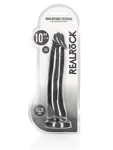 RealRock - Pene realista sin bolas y con ventosa Negro 10" / 25 cm
