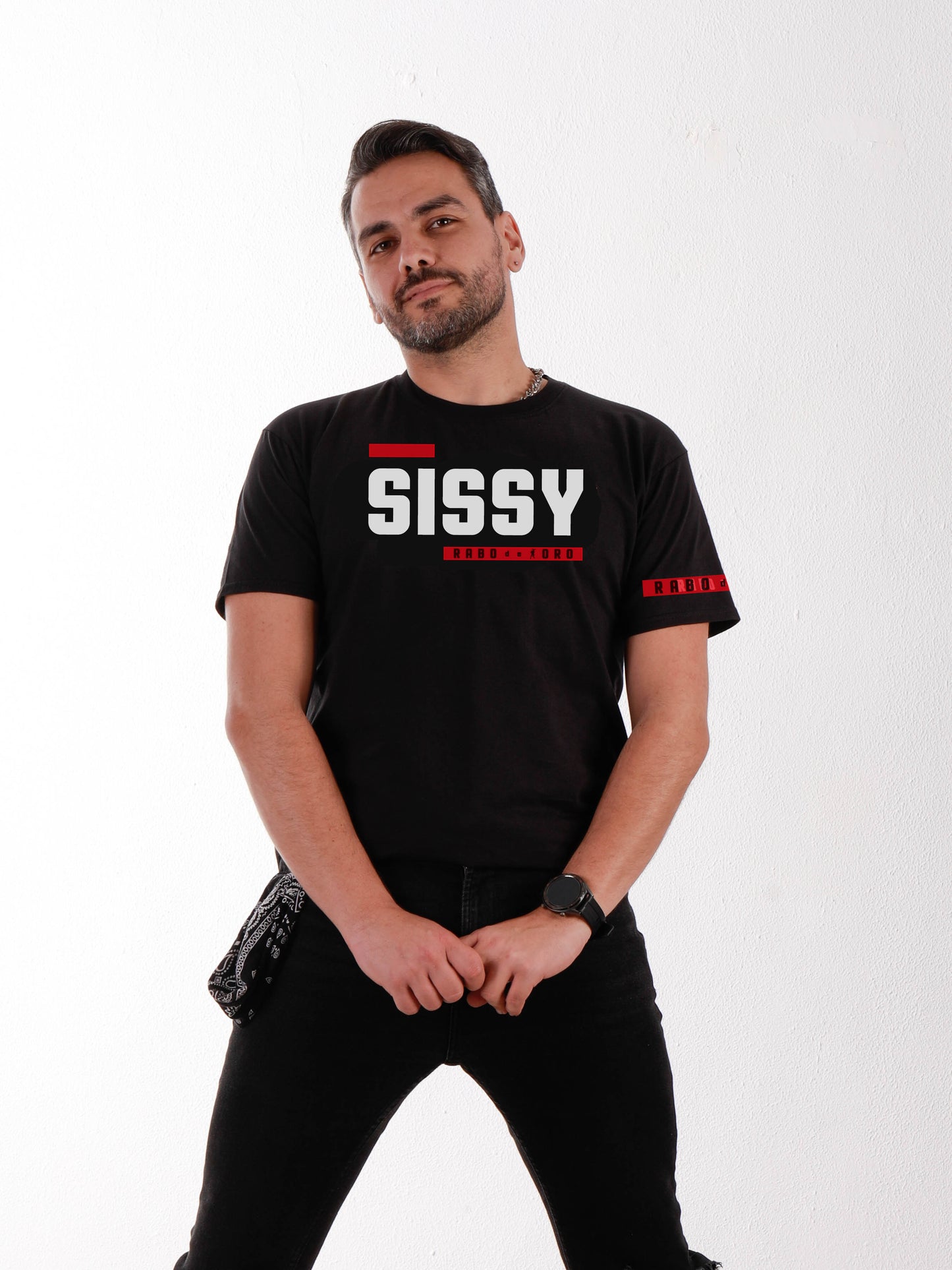 SISSY Black T-Shirt with BDSM Hanky Code details