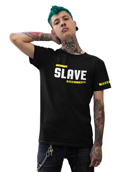 Camiseta negra SLAVE con detalles BDSM Hanky ​​Code