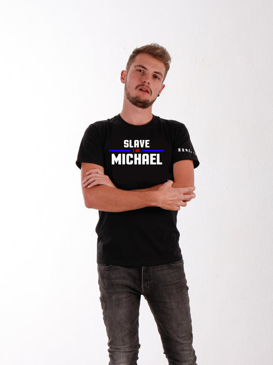 TEXTO PERSONALIZADO - Propiedad de - Camiseta negra BDSM fetiche de hombre gay de doble cara con detalle de candado