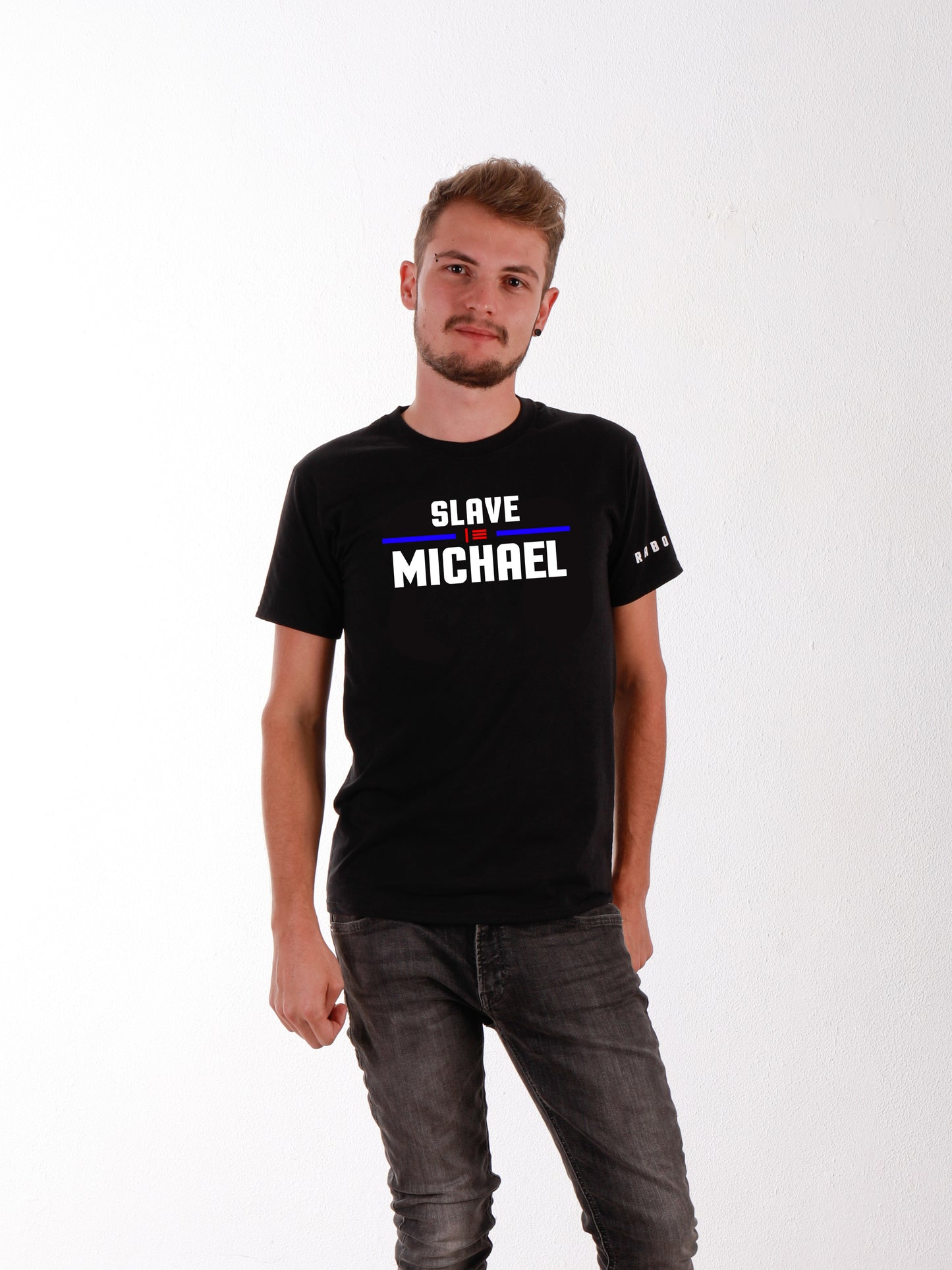 TEXTO PERSONALIZADO - Propiedad de - Camiseta negra BDSM fetiche de hombre gay de doble cara con detalle de candado