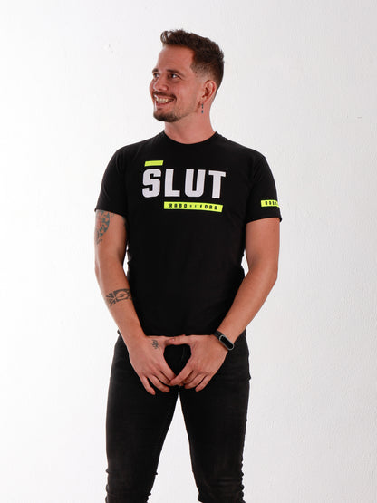 SLUT Black T-Shirt with BDSM Hanky Code details