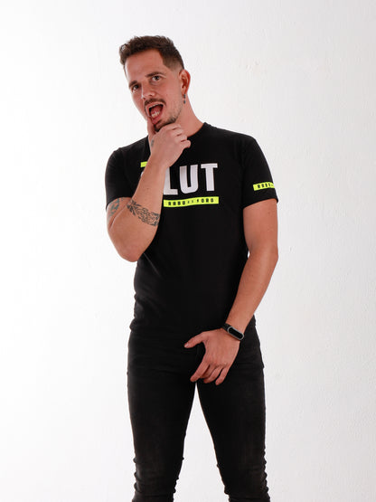 SLUT Black T-Shirt with BDSM Hanky Code details