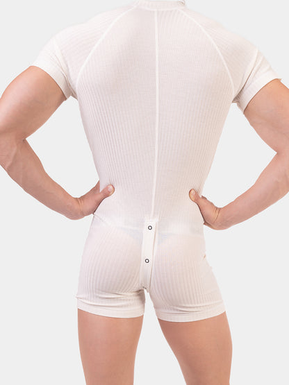 Barcode Rib Union Suit Volhelm White