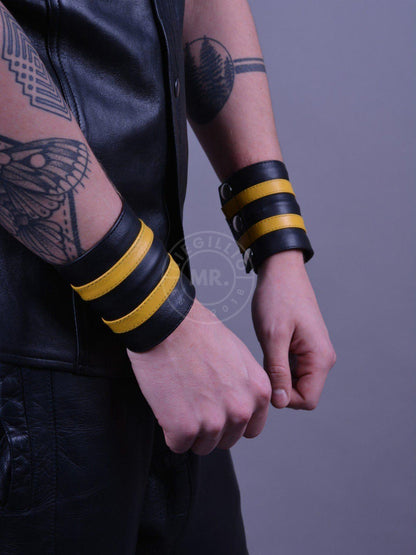 Mr. Riegillio Yellow Wrist Wallet - Double Stripe
