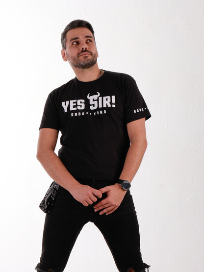 RaboDeToro - YES SIR Camiseta negra con detalle de cuernos de toro